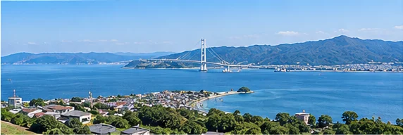 淡路島をイメージした海と街並み